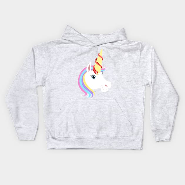 Unicorn Ride Kids Hoodie by steveashillustration1971